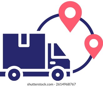 Logistics Truck Icon Fill Vector Illustration