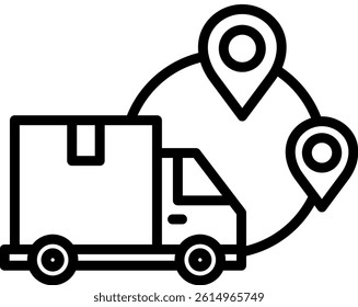 Logistics Truck Icon Line Vector Illustration