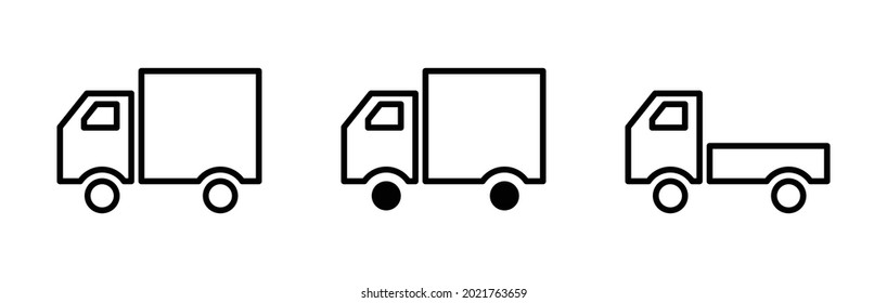 Logistics truck icon set, vector illustration.