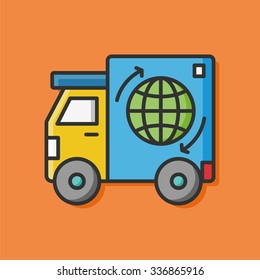 logistics truck icon vector