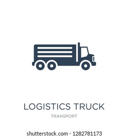 logistics truck icon vector on white background, logistics truck trendy filled icons from Transport collection, logistics truck vector illustration