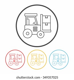logistics truck line icon