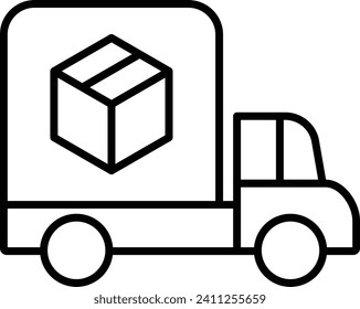 Logistics truck Outline vector illustration icon