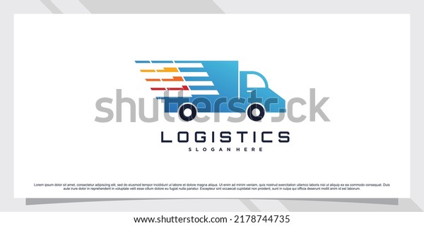 Logistics truck transportation logo design\
inspiration for\
business