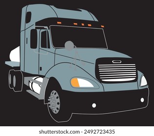 Logistics Truck, Transportation vehicle, heavy vehicle on black background