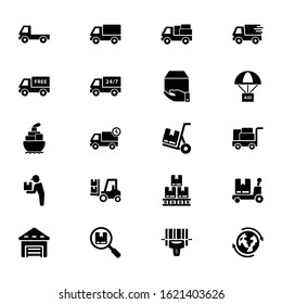 Logistics Vector Icons Black Color Stock Vector (Royalty Free ...