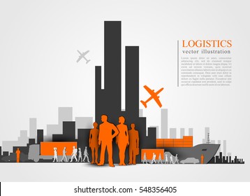 Logistics vector illustration. Delivery move cargo service illustration.