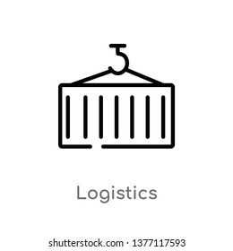 logistics vector line icon. Simple element illustration. logistics outline icon from strategy concept. Can be used for web and mobile