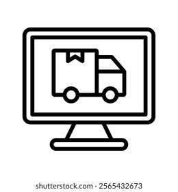 Logistics Vector Lineal Icon On White Background.