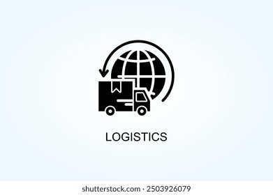 Logística Vector O Logotipo Signo Símbolo Ilustración