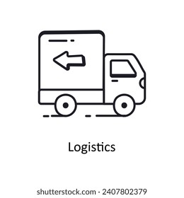 Logistics vector outline doodle Design illustration. Symbol on White background EPS 10 File 