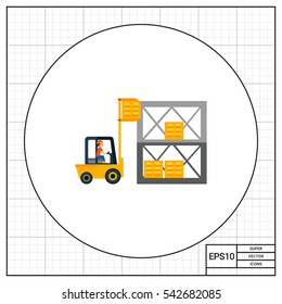 Logistics Warehouse and Forklift Icon