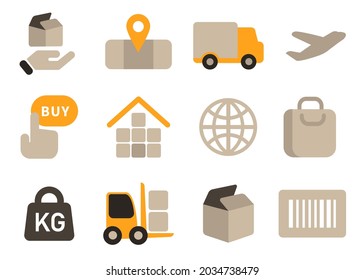 Lieferkette für Lieferketten für Logistiklager-Icon-Set