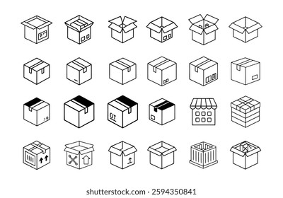 Logistics and Warehouse Icon Set – Storage, Shipping