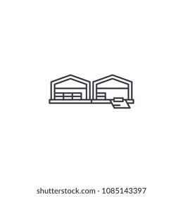 logistics warehouse vector line icon, sign, illustration on background, editable strokes