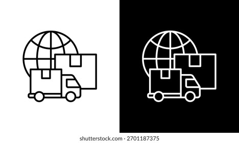 Logistics White Icon Set Design