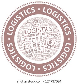 LOGISTICS. Word collage. Vector illustration.