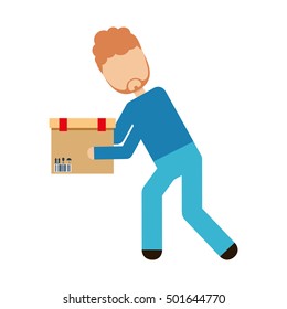 logistics worker delivery service vector illustration design
