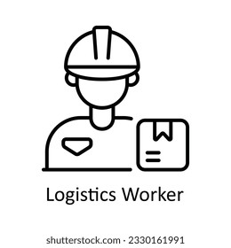 Logistics Worker Outline Icon Design illustration. Smart Industries Symbol on White background EPS 10 File