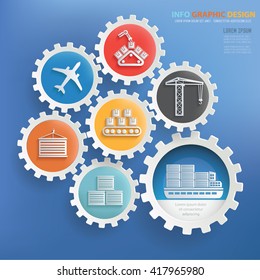 Logistic,transport,cargo,shipping concept design on blue background,vector
