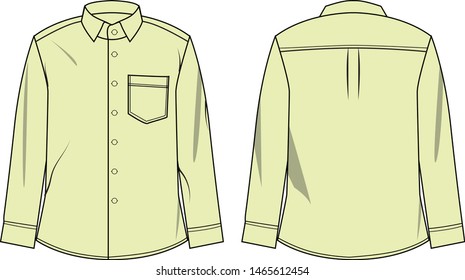 logn sleeve shirt for man vector template