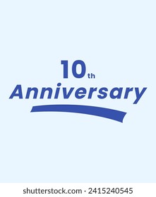 logo 10 th anniversary blue design creative business company guide brand 