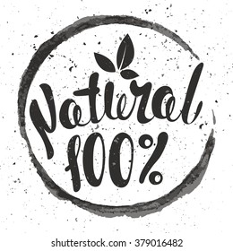 Logo 100 Natural Leaves Natural Product Stock Vector Royalty Free 379016482