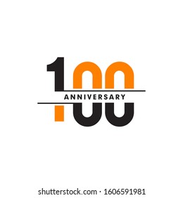 logo of 100th celebrating anniversary emblem logo design