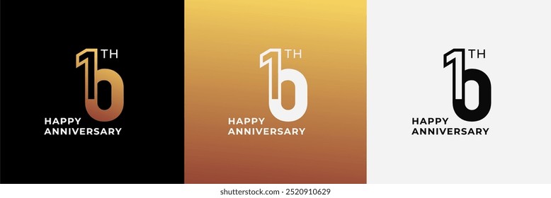 Logo 10th, 10 years anniversary, Creative template for celebration, birthday, greeting and invitation. Editable file