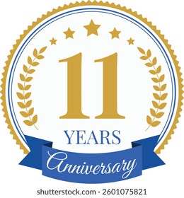 Logo 11 Years Anniversary Celebration Design Template.