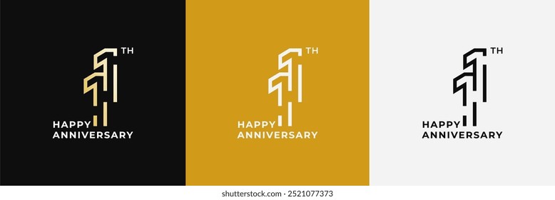 Logo 11th, 11 years anniversary, Creative design template for celebration, birthday and invitation. Editable file