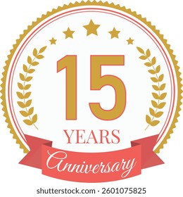 Logo 15 Years Anniversary Celebration Design Template.