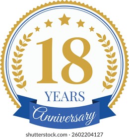 Logo 18 Years Anniversary Celebration Design Template