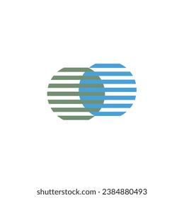 Logo 2 circle strips joined with white backgroun