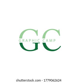 logo of 2 shade desaturated of green for graphic camp