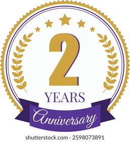 Logo 2 Year Anniversary Celebration Design Template.