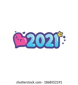 logo of 2021, logo of 2021 with candy concept