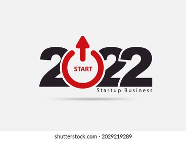 Logo 2022 new year Startup business creative ideas concept design, Vector illustration modern layout template
