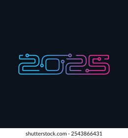logo 2025, Happy new year 2025 vector logo.