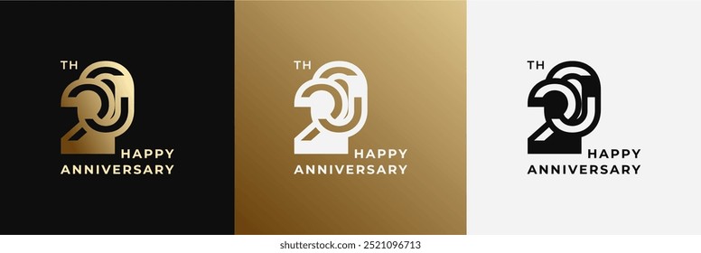 Logo 20th, 20 years anniversary, Creative design template for celebration, greeting, birthday and invitation. Editable file