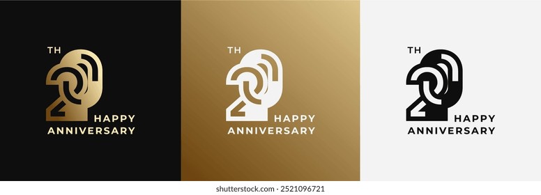 Logo 20th, 20 years anniversary, Creative template for celebration, birthday, greeting and invitation. Editable file