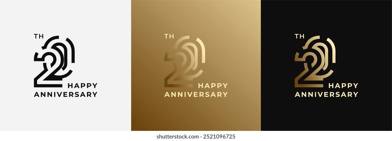 Logo 20th, 20 years anniversary, Creative design template for celebration, birthday, greeting and invitation. Editable file
