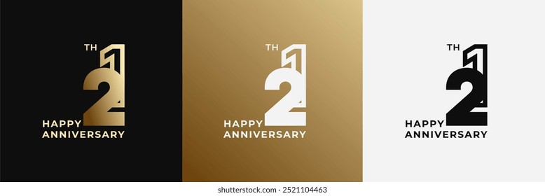 Logo 21th, 21 years anniversary, Creative design template for celebration, birthday and invitation. Editable file