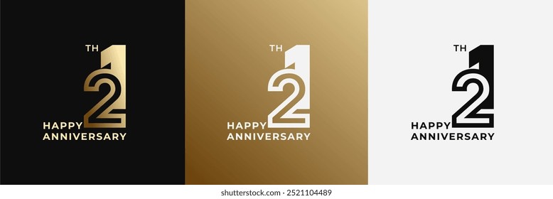 Logo 21th, 21 years anniversary, Creative design template for celebration, birthday, greeting. Editable file