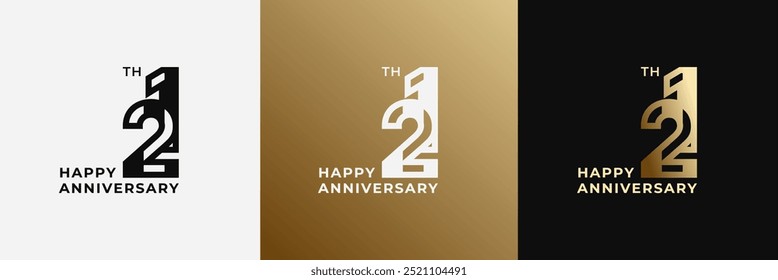 Logo 21th, 21 years happy anniversary, Creative design template for celebration, birthday, greeting and invitation. Editable file