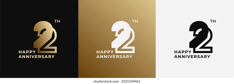 Logo 22th, 22 years anniversary, Creative design template for celebration, birthday and invitation. Editable file
