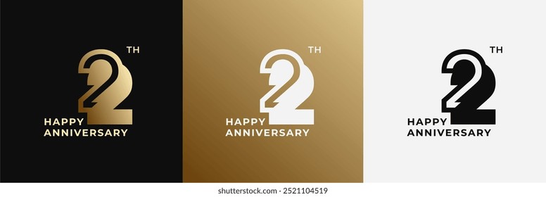 Logo 22th, 22 years anniversary, Creative design template for celebration, birthday, greeting. Editable file