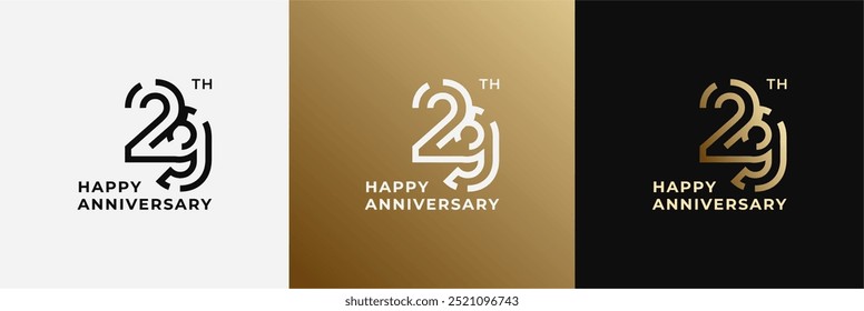 Logo 29., 29 Jahre Jubiläum, Vorlage für kreatives Design zum Feiern, Geburtstag, Gruß und Einladung. Bearbeitbare Datei