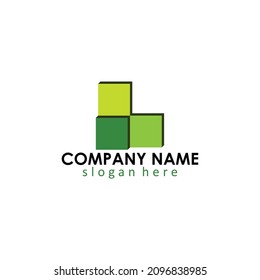 Cuadro de logotipo 3 verde sencillo