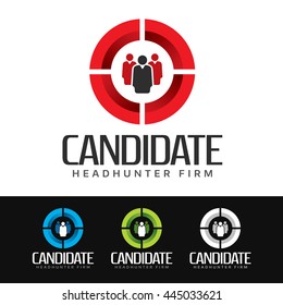 Logo of 3 human silhouette in a circular shape (target look). This logo is suitable for many purpose as headhunter firm, employee group, potential candidate and more.